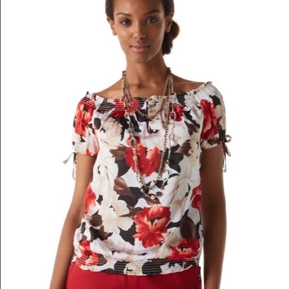 White House Black Market Tops - White House Black Market Floral Blouse
